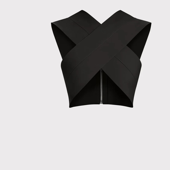 Crossover Bandage Crop Bra Top Herve Leger - Size M - Black - Picture 2 of 4